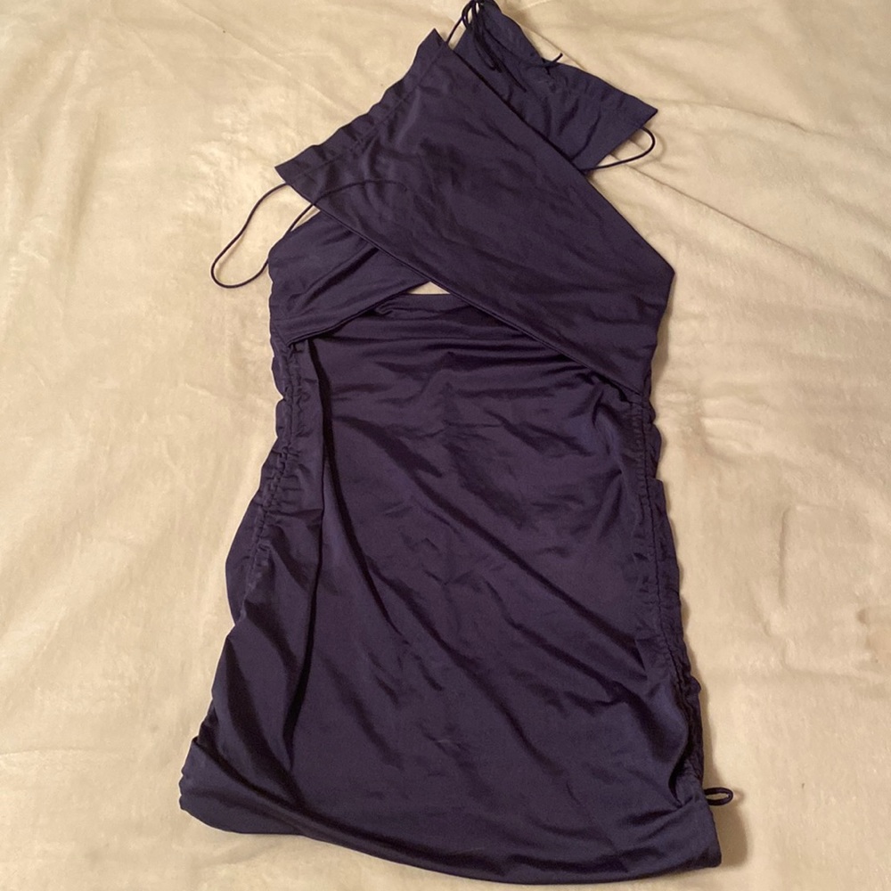 Formal mini dress. Scrunch sides and wrap around top